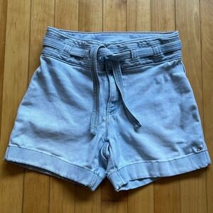 Tommy Hilfiger Light Wash Denim Belted Shorts Women Size 2 Casual Summer